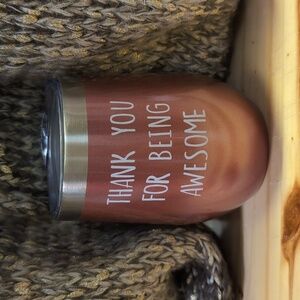 Thank You For Being Awesome! 15 OZ  insulated stemless wine glass tumbler